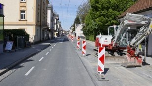 Die Arbeiten an der Maxglaner Hauptstraße dauern an.