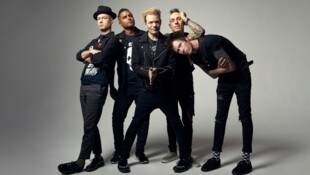 Die aktuelle Version von Sum 41 mit Gitarrist Dave Baksh (2.v.l.) und Bassist Jason „Cone“ McCaslin (r.). (Bild: Travis Shinn)