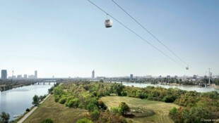 Die Transportkapazität der Seilbahn soll 1800 Personen pro Stunde mit 115 Kabinen umfassen. Skurril: Auch eigene Frauenkabinen sind geplant. (Bild: ZOOMVP)