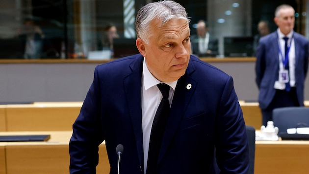 Ministerpräsident Viktor Orbán hat vom scheidenden NATO-Generalsekretär Jens Stoltenberg Garantien erhalten, wonach sich Ungarn aus Missionen in der Ukraine heraushalten darf. (Bild: APA/AFP/Ludovic MARIN)