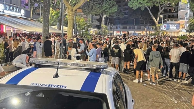 The police were in constant operation in Lignano last Whitsun weekend. (Bild: Klaus Loibnegger)