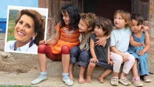 Ágnes Ottrubay mit ihren Schützlingen. Den Blick für das Elend in der Welt schärfte ihre Mutter. Sie war Lehrerin und unterrichtete in einem Roma-Viertel. (Bild: Krone KREATIV/Vis Fontis)