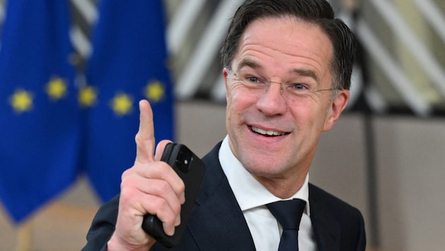 Rutte has a good chance of becoming the new head of NATO. (Bild: AFP/JOHN THYS)