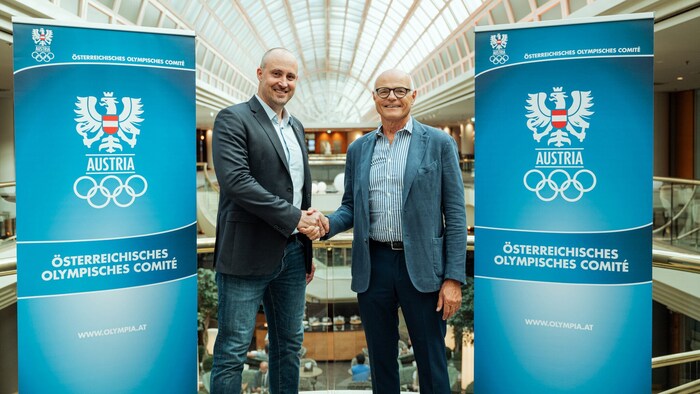Florian Gosch (li.) mit ÖOC-Präsident Karl Stoss