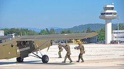 Das Bundesheer übte den Ernstfall am Klagenfurter Airport. (Bild: Bundesheer/ Martin Eiper)