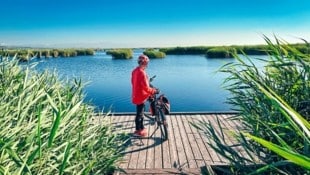 Leider gibt es nur wenige Plätze, wo man ganz nah zum Neusiedler See mit dem Fahrrad kommt – hier etwa in Mörbisch.  (Bild: Wallner Hannes)