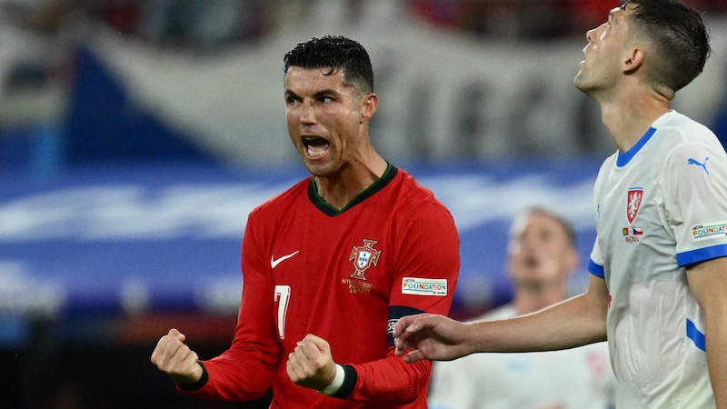Ronaldo was unable to score against the Czech Republic. (Bild: AFP or licensors)