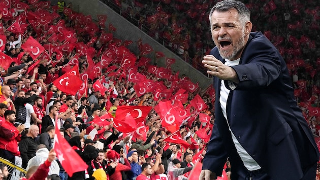 Willy Sagnol grumbles about the Turkish fans. (Bild: AP/Martin Meissner, APA/AFP/KENZO TRIBOUILLARD)