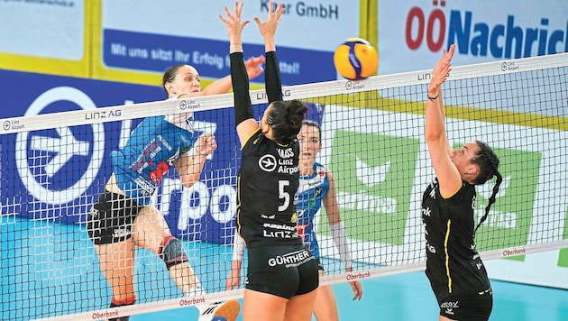 Maya Wollin (l.) hört bei Meister TI-Volley auf. (Bild: GEPA/GEPA pictures)