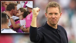 Nach dem Siege gab‘s für Nagelsmann ein Bussi von seiner Lena.
