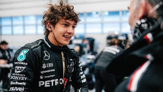 Andrea Kimi Antonelli has already tested for Mercedes - a switch is probably only a matter of time. (Bild: instagram.com/kimi.antonelli)