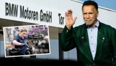 Arnold Schwarzenegger kommt im September nach Steyr. (Bild: Krone KREATIV/Wolfgang Spitzbart, EPA (2))