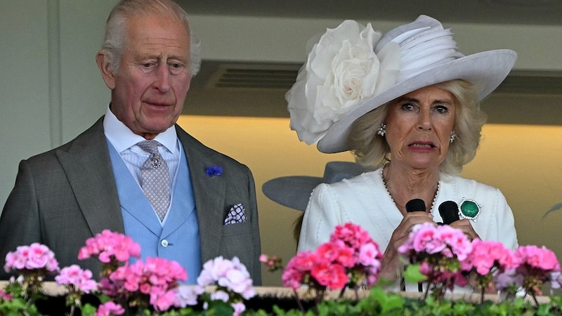 Különösen Camilla grimaszai beszéltek sokat. A királynő valószínűleg hiába reménykedett a győzelemben. (Bild: APA/AFP/JUSTIN TALLIS)