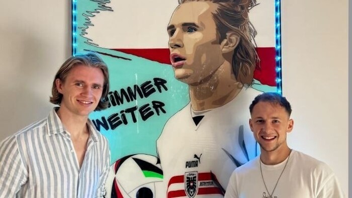 Bachleitner (right) with birthday boy Patrick Wimmer