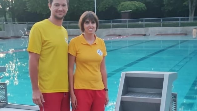 Lifesavers Michael Thanner and Anna Zimmermann (Bild: Wasserrettung Laakirchen)
