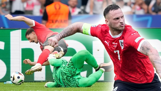 Sabitzer was fouled in the penalty area and Arnautovic converted the penalty with ease. (Bild: AP ( via APA) Austria Presse Agentur/ASSOCIATED PRESS)