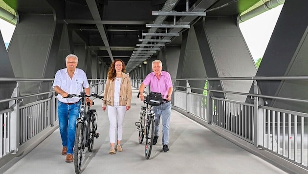 Jauntalbrücke: In die Eisenbahnbrücke wurde auch der beliebte Drauradweg integriert. (Bild: ÖBB)