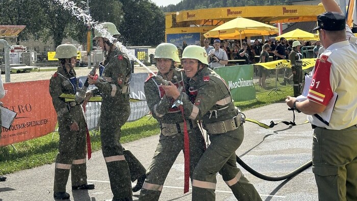 Im Nassbewerb musste ein Löschangriff durchgeführt werden.