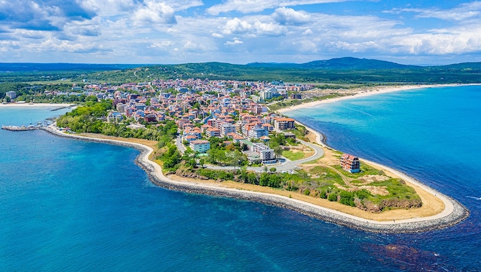 Der idyllische Primorsko Beach (Bulgarien)