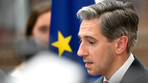 Ireland's Prime Minister Simon Harris (Bild: APA/AFP/Nick Gammon)