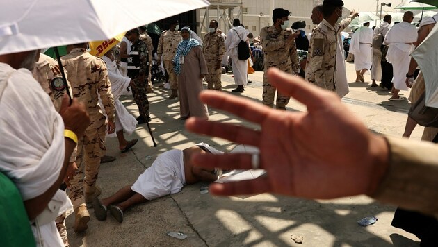 In Mecca in Saudi Arabia, temperatures are currently over 50 degrees in some places. (Bild: AFP)