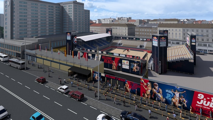 Wow! The new Red Bull Beach Arena on the Heumarkt.