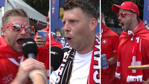 The fans are already dueling in the interview. (Bild: Krone.at)