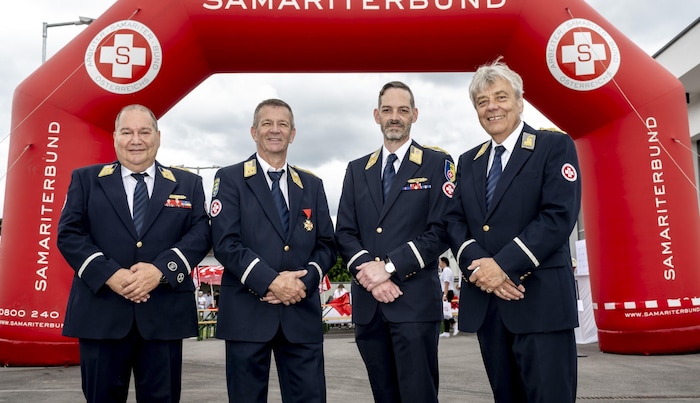 Das ASBÖ-Team: Gerhard Pracher, Landesgeschäftsführer Ralph Ebhart, Christoph Hermanek, ...