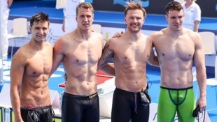 Unsere Gold-Staffel in der bewährten Besetzung mit Bernhard Reitshammer, Valentin Bayer, Simon ...