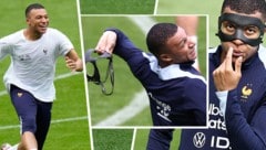 Kylian Mbappe zeigte beim Training viele Gesichter. (Bild: AP/AP, AFP)