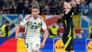Die Entscheidung: Kevin Csoboth bejubelt das 1:0 für Ungarn gegen Schottland …