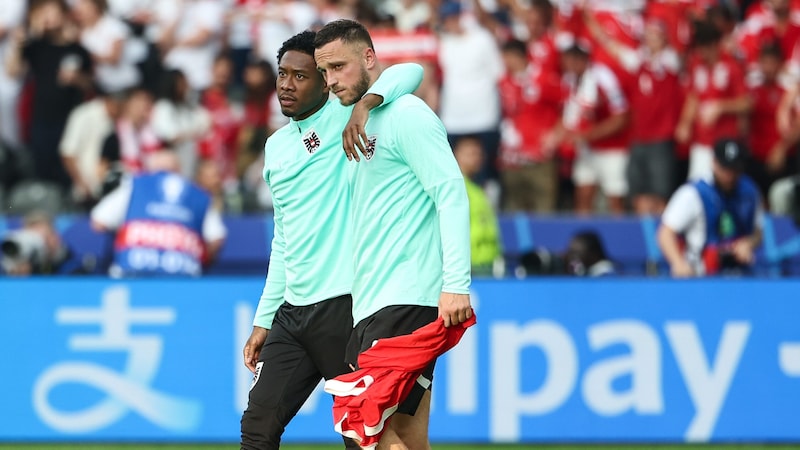 David Alaba with buddy Marko Arnautovic in the ÖFB team. (Bild: GEPA/GEPA pictures)