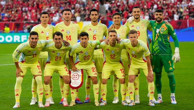 Das spanische Nationalteam gegen Albanien