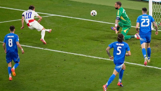 Luka Modric scored to make it 1:0 for Croatia. (Bild: Copyright 2024 The Associated Press. All rights reserved)
