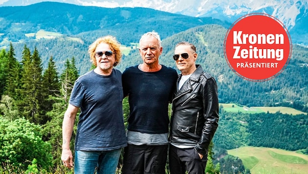 Mick Hucknall, Sting és Bryan Adams a bemutatón. (Bild: Krone KREATIV/Sepp Pail)