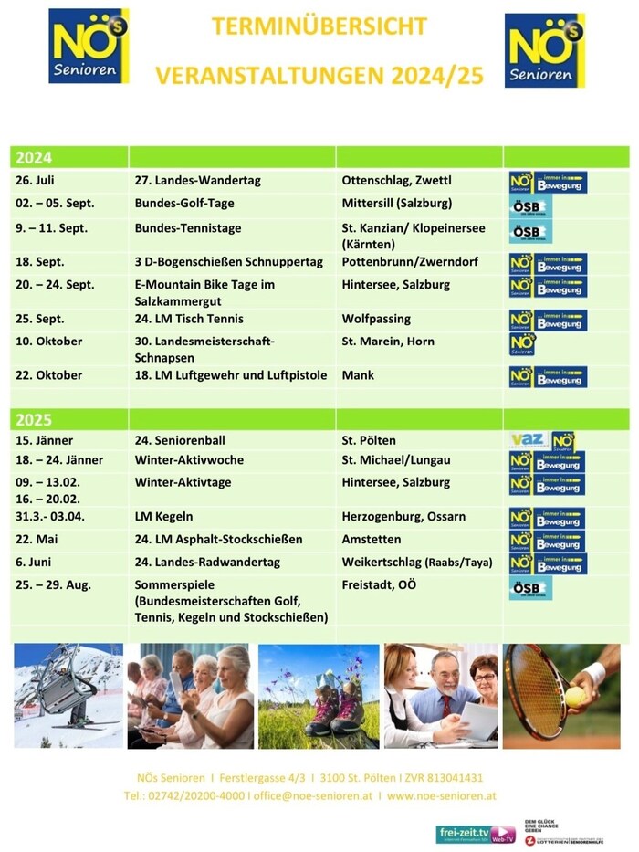 Just im September wird es für die Senioren sportlich. 