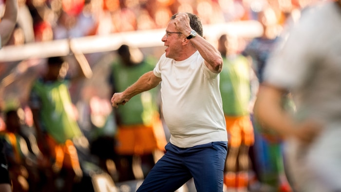 Ralf Rangnick in a party mood