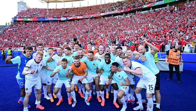 The national team is celebrating winning the group, ServusTV is celebrating the ratings. (Bild: GEPA/GEPA pictures)