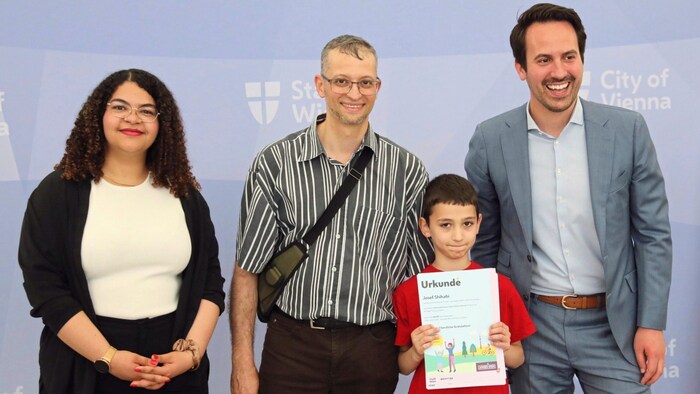 Josef, 7, won swimming lessons for children who were unable to attend swimming lessons during ...