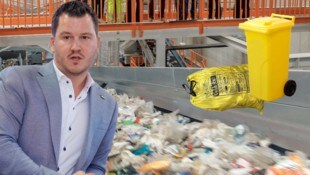 „Wir setzen neue Maßstäbe“, betont Kurt Bernegger, der einer der Geschäftsführer des Gemeinschaftsunternehmens ist, das hinter der TriPlast-Anlage in Enns steckt. (Bild: Krone KREATIV/ARA Altstoff Recycling Austria AG/APA-Fotoservice/Schneeberger (2), zVg)