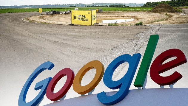 İş makineleri zaman zaman 50 hektarlık alanda iz bırakıyor ve Google adına inşa edilen trafo istasyonu bir süredir orada bulunuyor. (Bild: Krone KREATIV/Markus Wenzel, REUTERS)