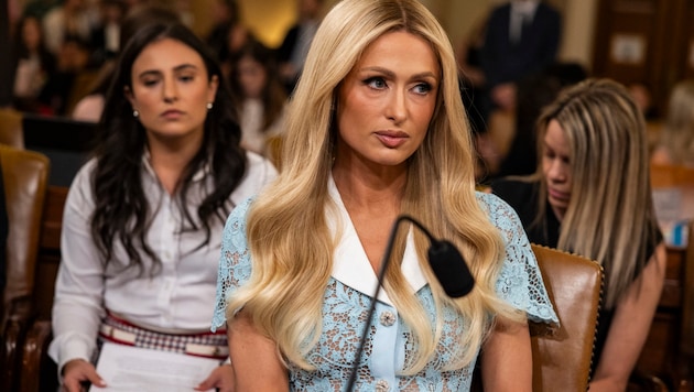 Paris Hilton spoke to the US Congress about the horror she experienced at boarding school. (Bild: APA/Getty Images via AFP/GETTY IMAGES/Samuel Corum)
