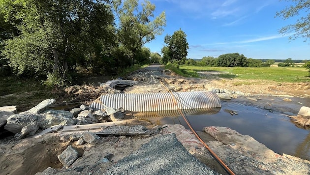 The severe storm caused enormous damage to the railroad cycle path. (Bild: Privat)