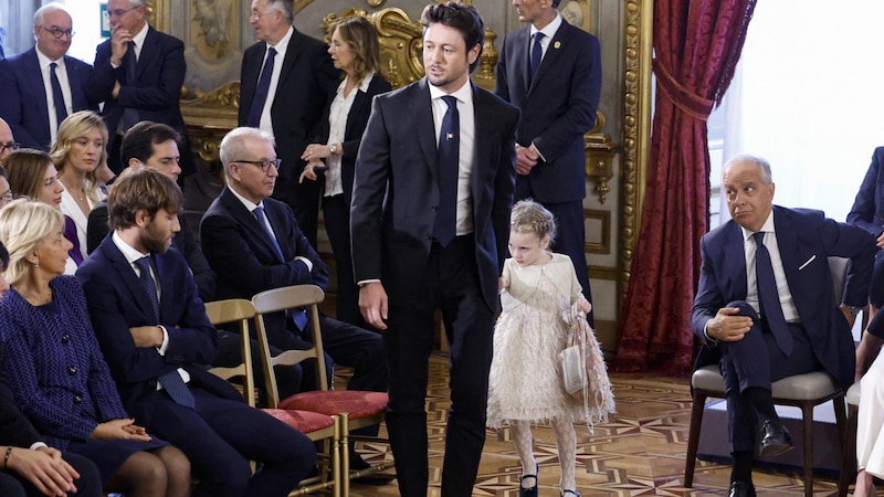 Andrea Giambrunónak Melonival van egy közös lánya. Ginevra hétéves. (Bild: AFP)