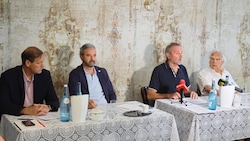 Hansjörg Peer (BM Mutters), LA Markus Sint (Liste Fritz), Leonhard Steiger (Verein Gemeindeland ...