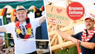 Wer wird am Ende der Europameisterschaft noch jubeln? Martin aus Deutschland oder Christoph aus Oberösterreich. (Bild: Krone KREATIV/Markus Wenzel (2))