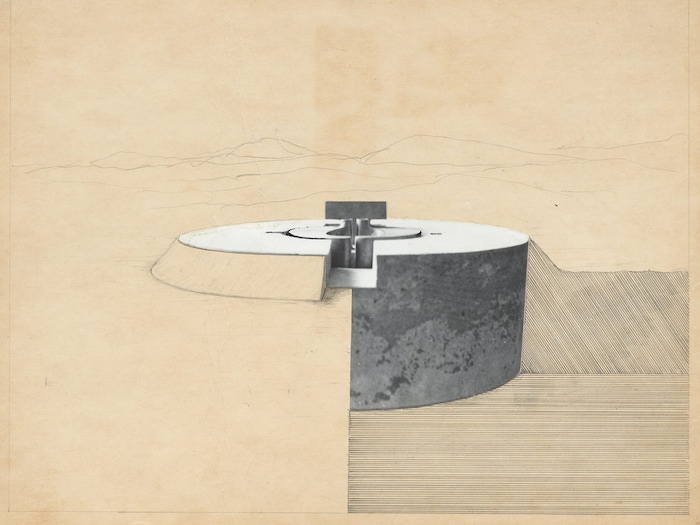 Walter Pichler, Unterirdisches Gebäude mit ausfahrbarem Kern, 1963