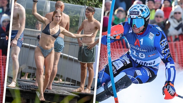 Skicross-Lady Christina Födermayr und Slalom-Vizeweltmeister AJ Ginnis machten jetzt ihre Liebe öffentlich. (Bild: Krone KREATIV, Christof Birbaumer, GEPA)