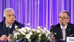 FPÖ-Chef Herbert Kickl will mit dem ungarischen Premier Viktor Orbán (li.) und dem tschechischen Ex-Premier Andrej Babiš eine EU-Fraktion gründen. (Bild: APA/TOBIAS STEINMAURER)