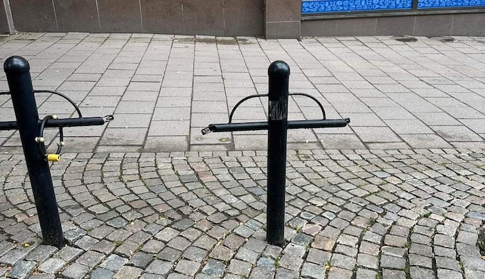 All that remained of her bike was the broken lock